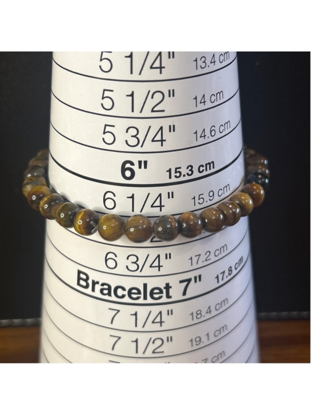 Women's Unbranded Tiger Eye Beaded stretch Bracelet One Size Brown Black - Picture 2 of 2